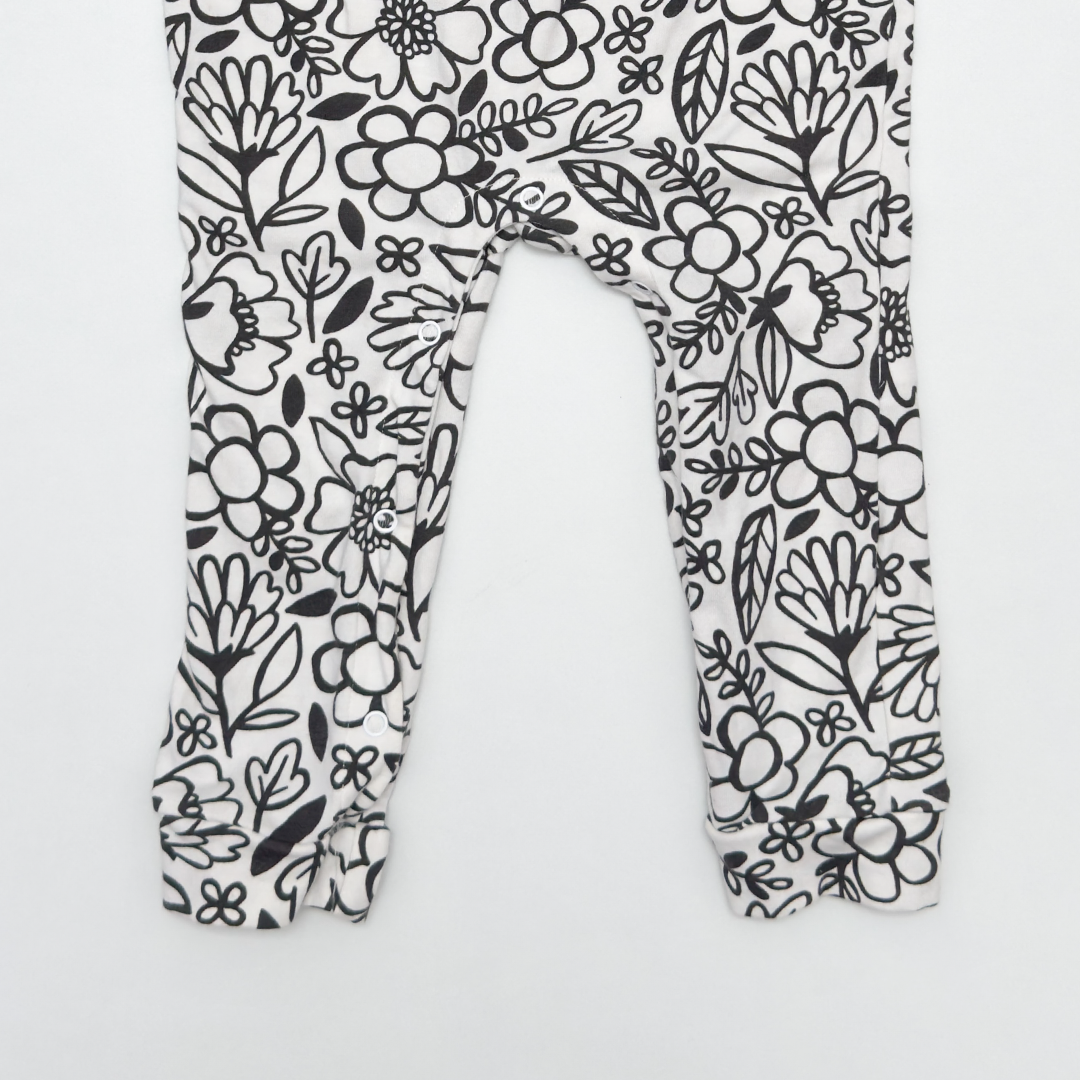 BLACK FLORAL PRINTED ROMPER