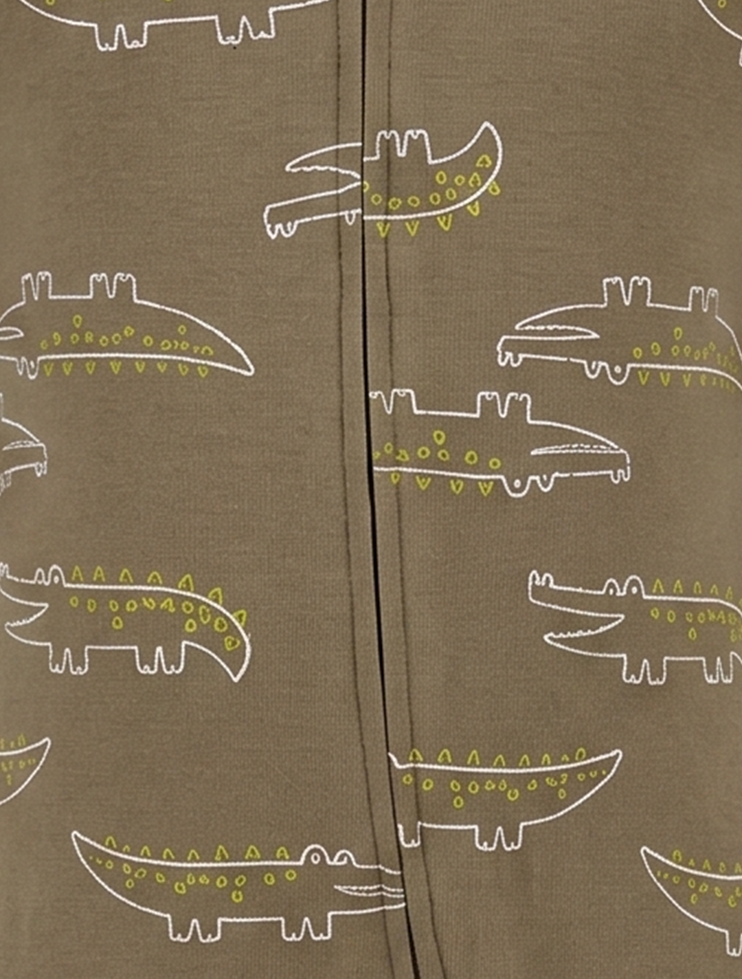 Olive green printed zipper sleepsuit