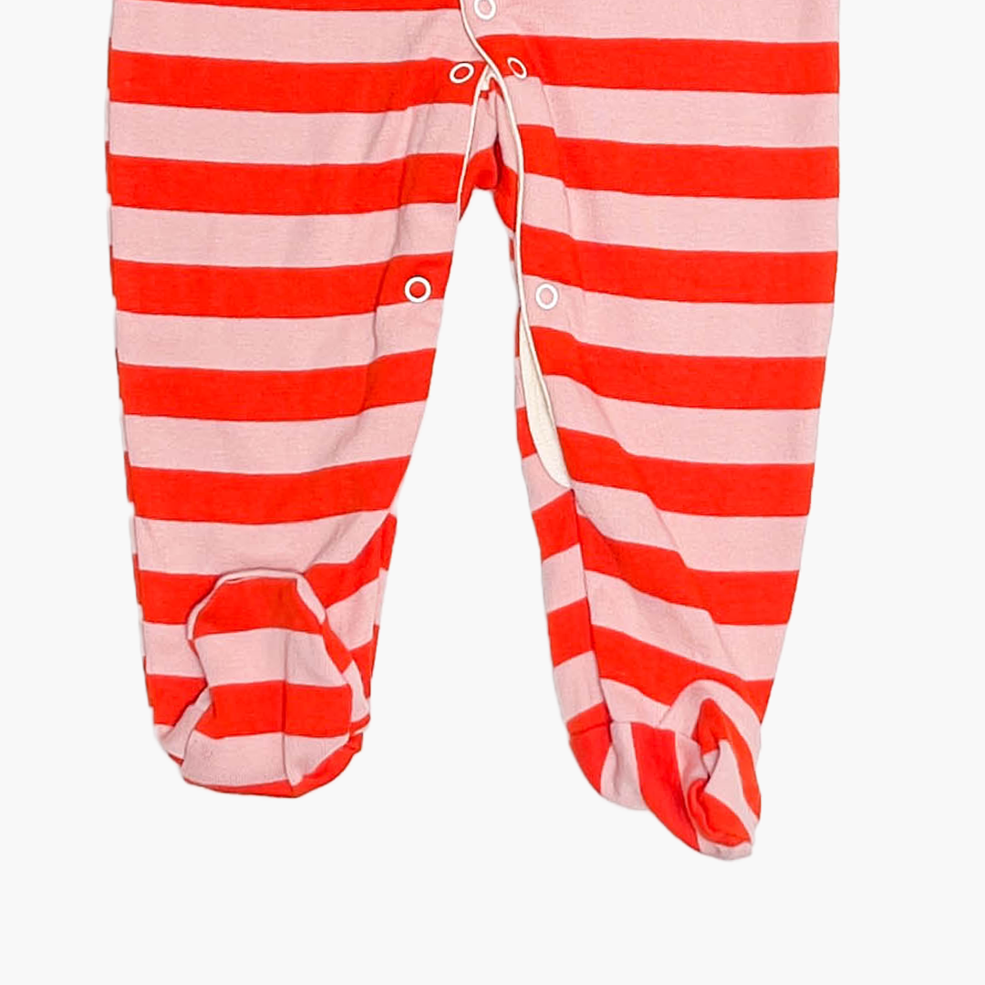 ORANGE STRIPED SLEEPSUIT