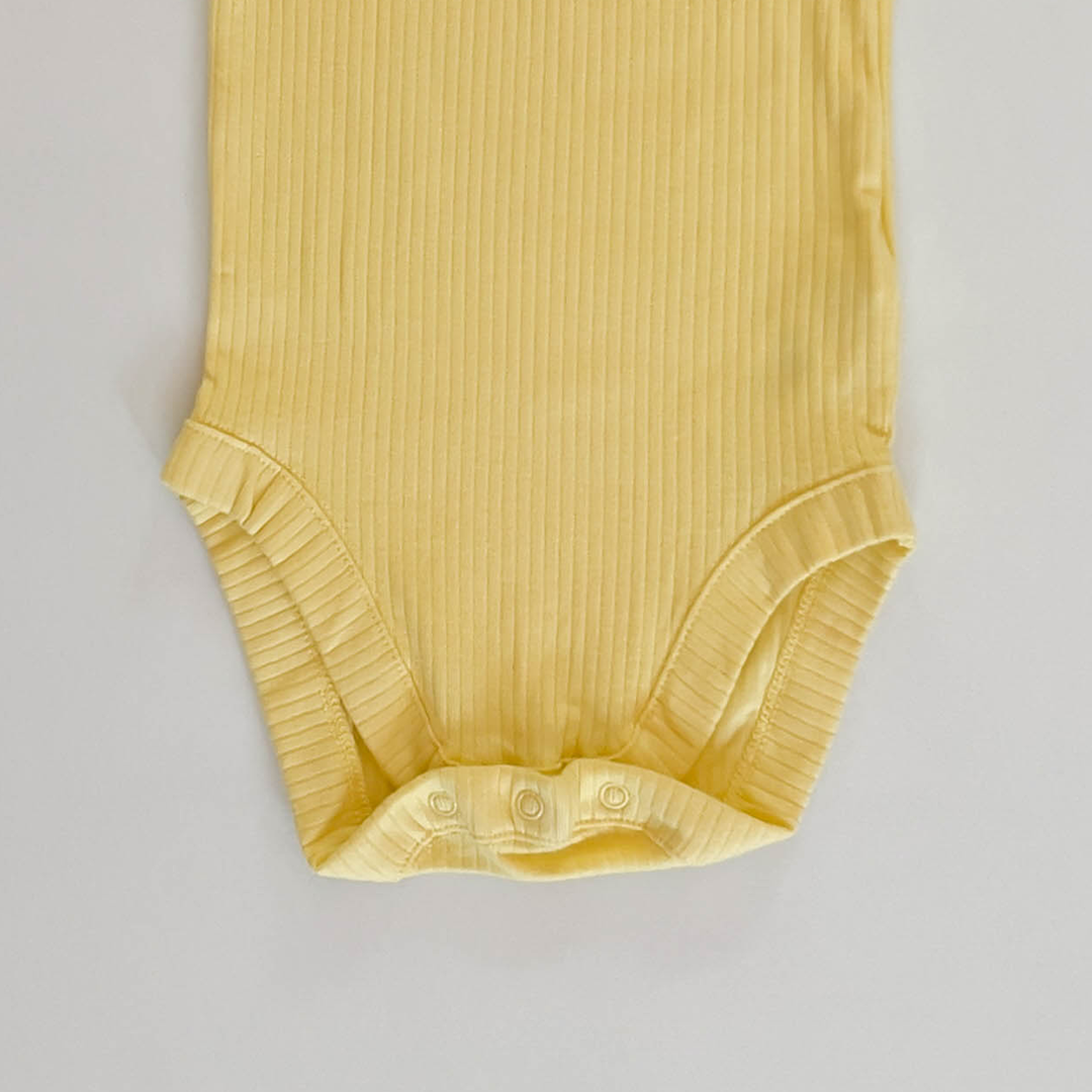 YELLOW RIBBED GIRLS ONESIE