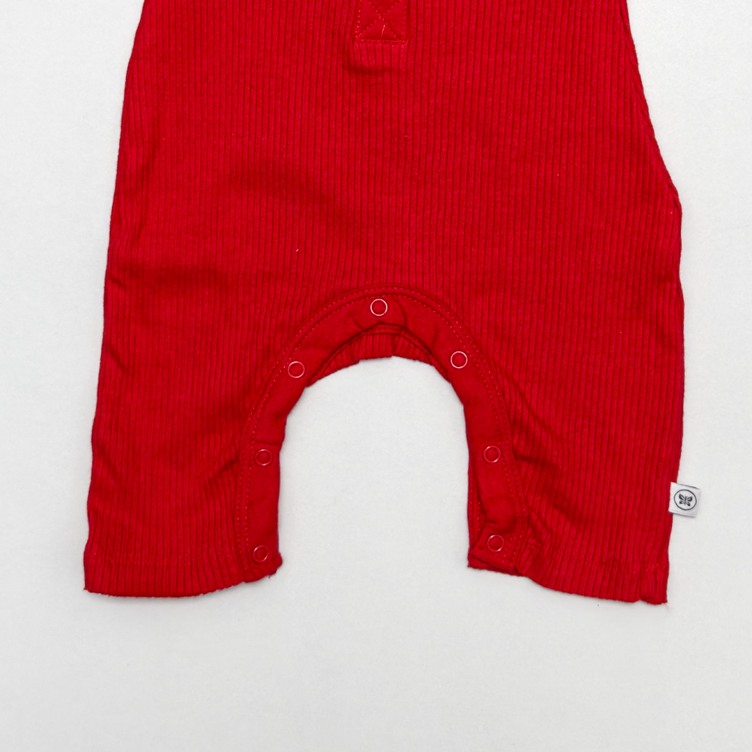 RED RIBBED RUFFLED ROPMER