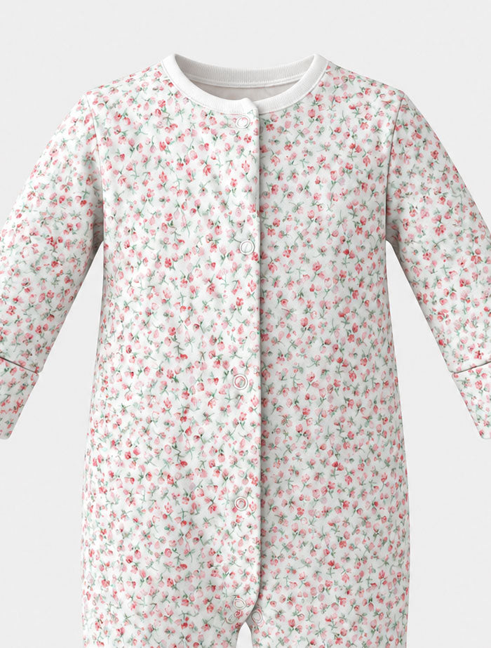 Pink and white floral sleep suit