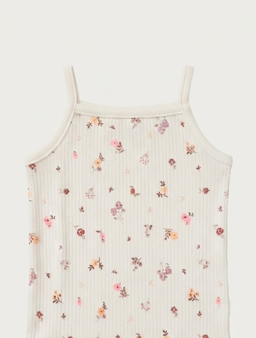 Floral ribbed onesie