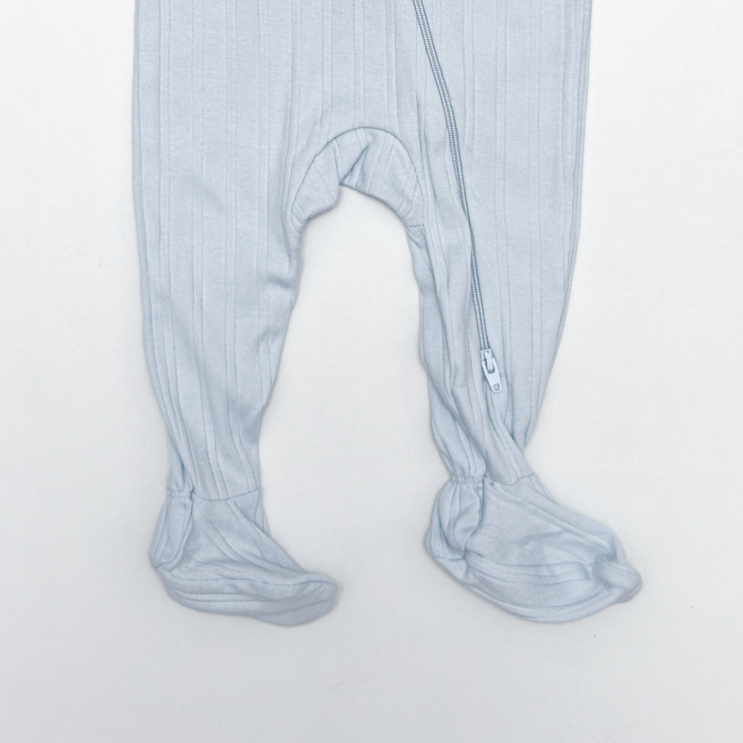 COOL BLUE RIBBED SLEEPSUIT