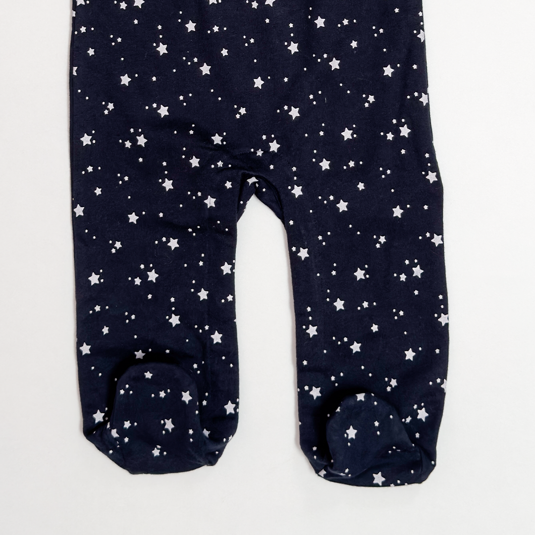 NAVY BLUE STAR PRINTED SLEEPSUIT