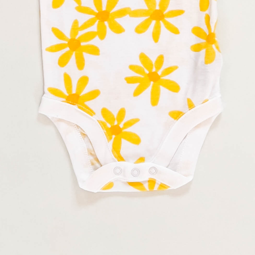 YELLOW FLORAL ONESIE