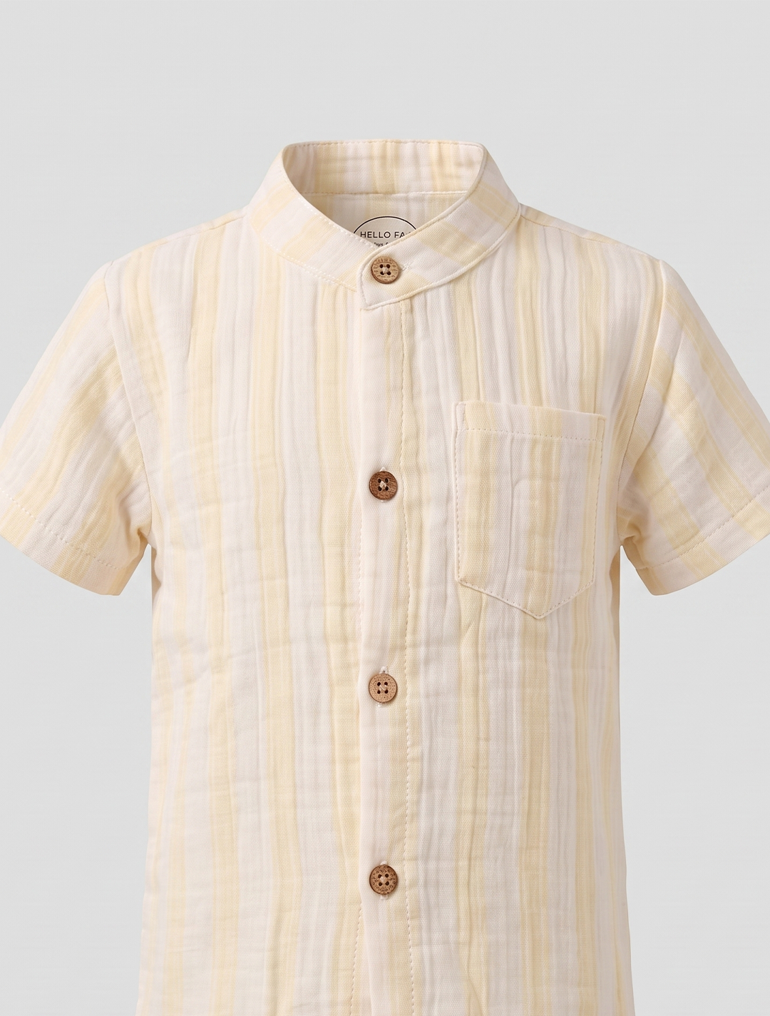Striped Muslin Shirt & Shorts Co-ord Set – Butter Yellow