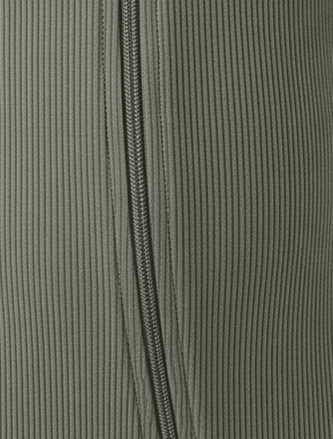Olive green ribbed zipper sleepsuit