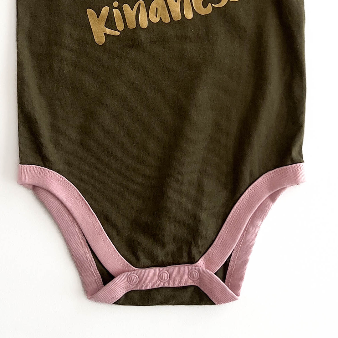 ARMY GREEN GOLDEN PRINTED ONESIE