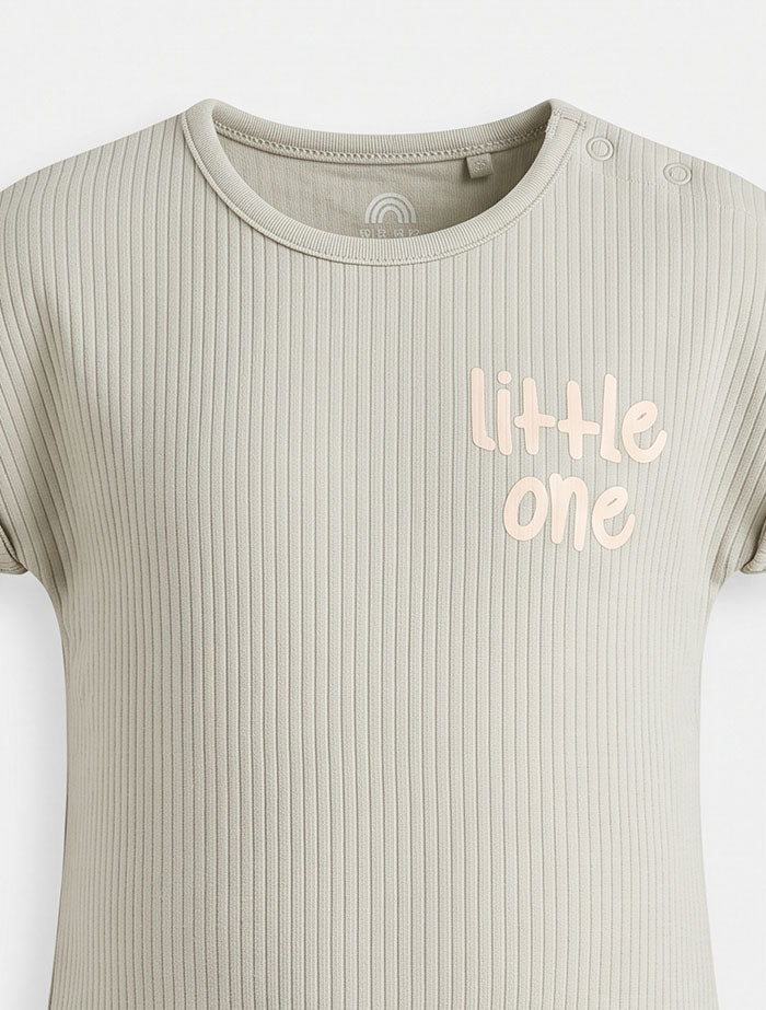Sage green little one ribbed jumpsuit