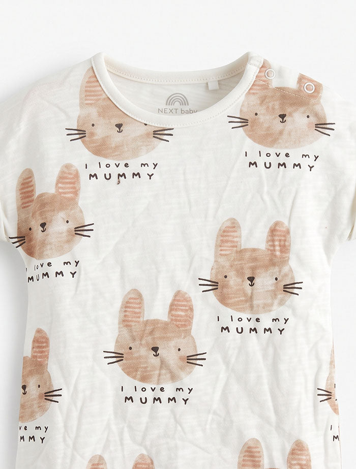 Brown kitty patterned jumpsuit