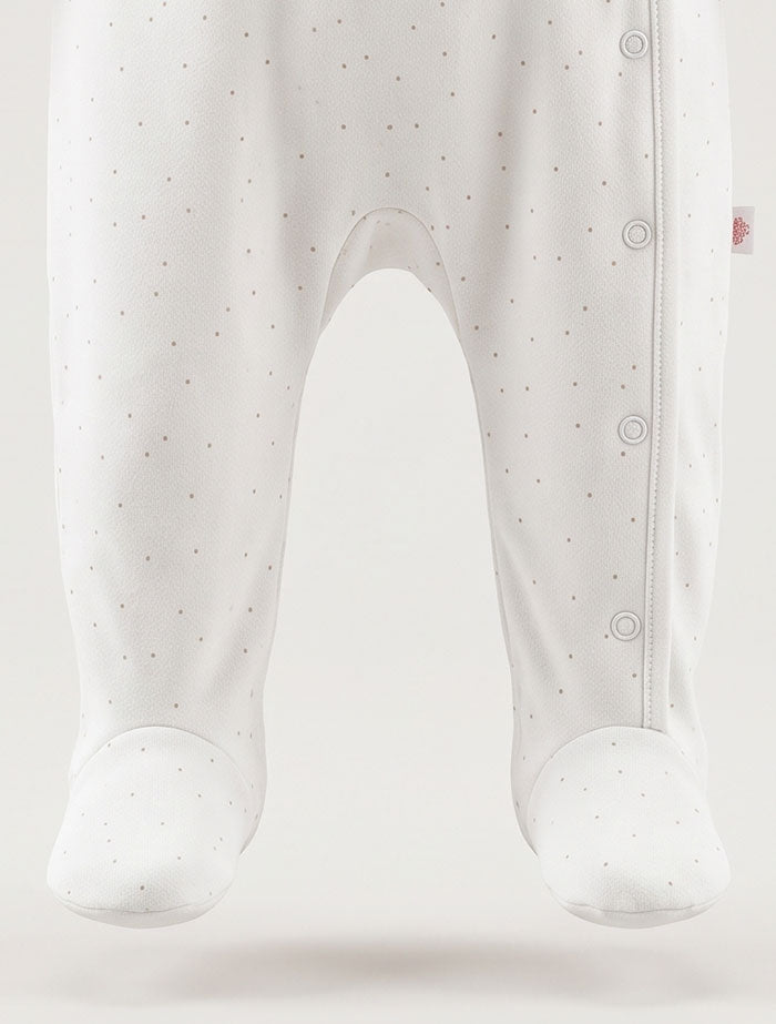 White dotted wrap over sleep suit