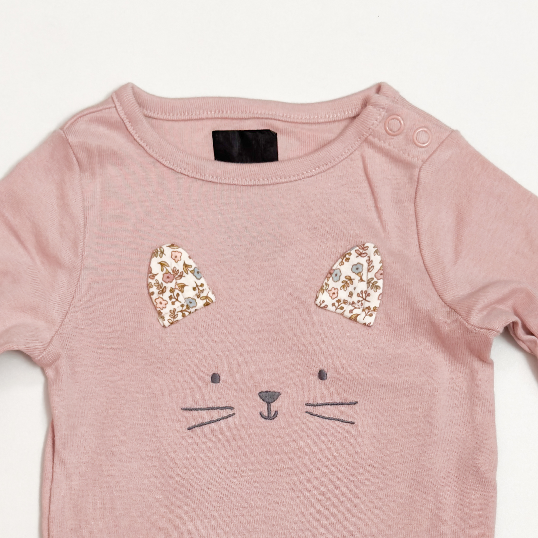 PASTEL PINK CAT ONESIE