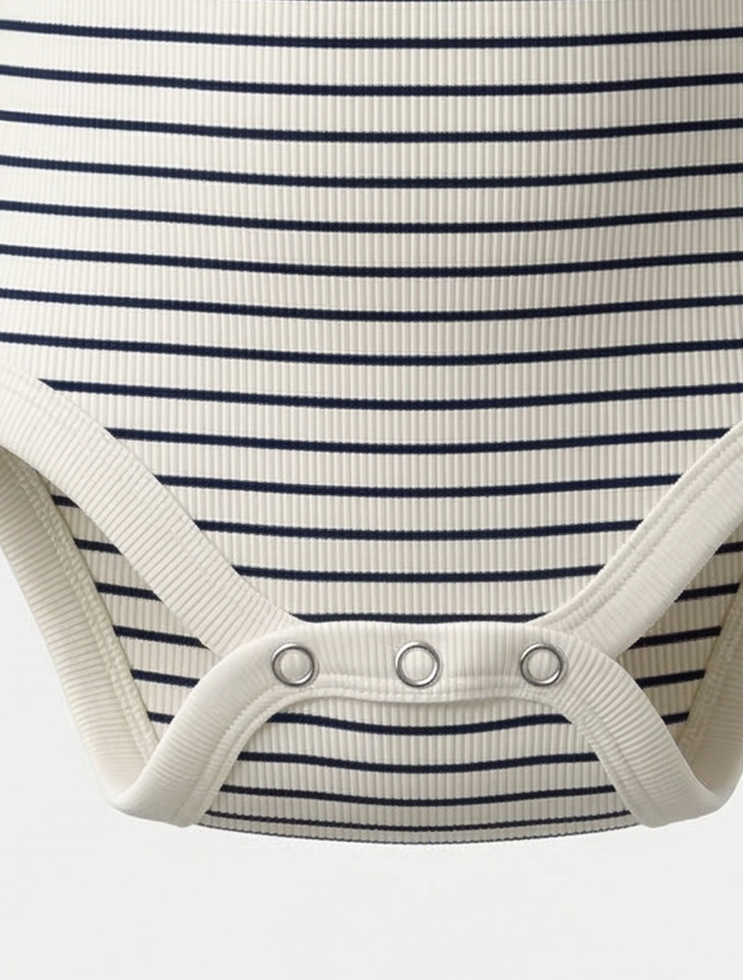 BLACK AND WHITE RIBBED STRIPES ONESIE