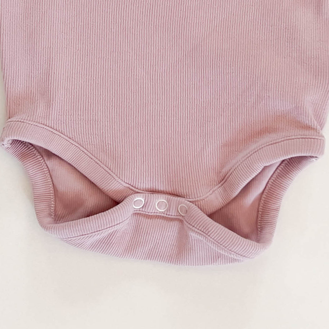 DUSTY LAVENDER RIBBED ONESIE