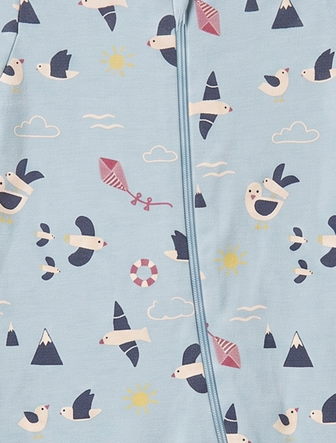 Blue patterned zipper sleepsuit