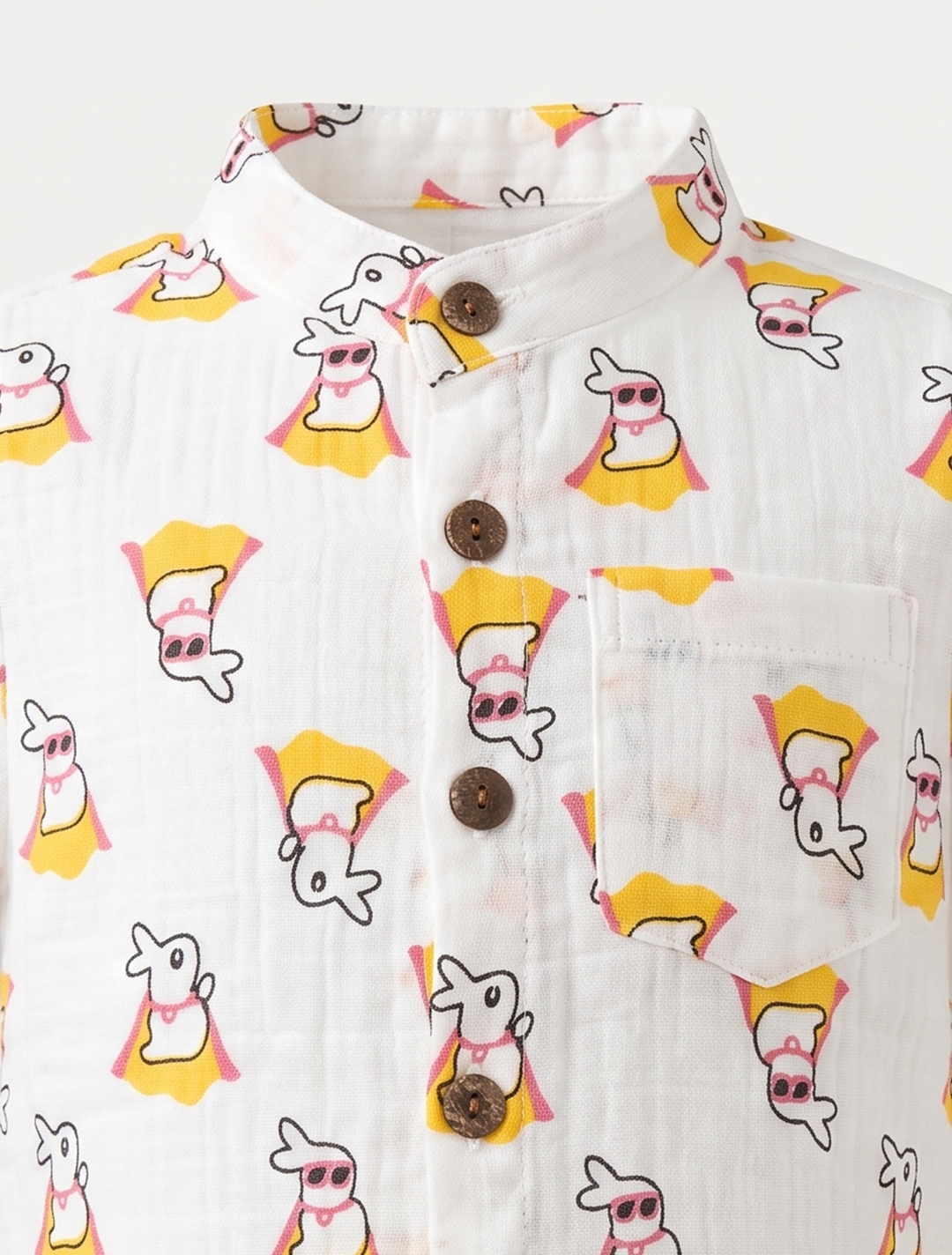 Printed Muslin Shirt & Shorts Co-ord Set – Super Hero