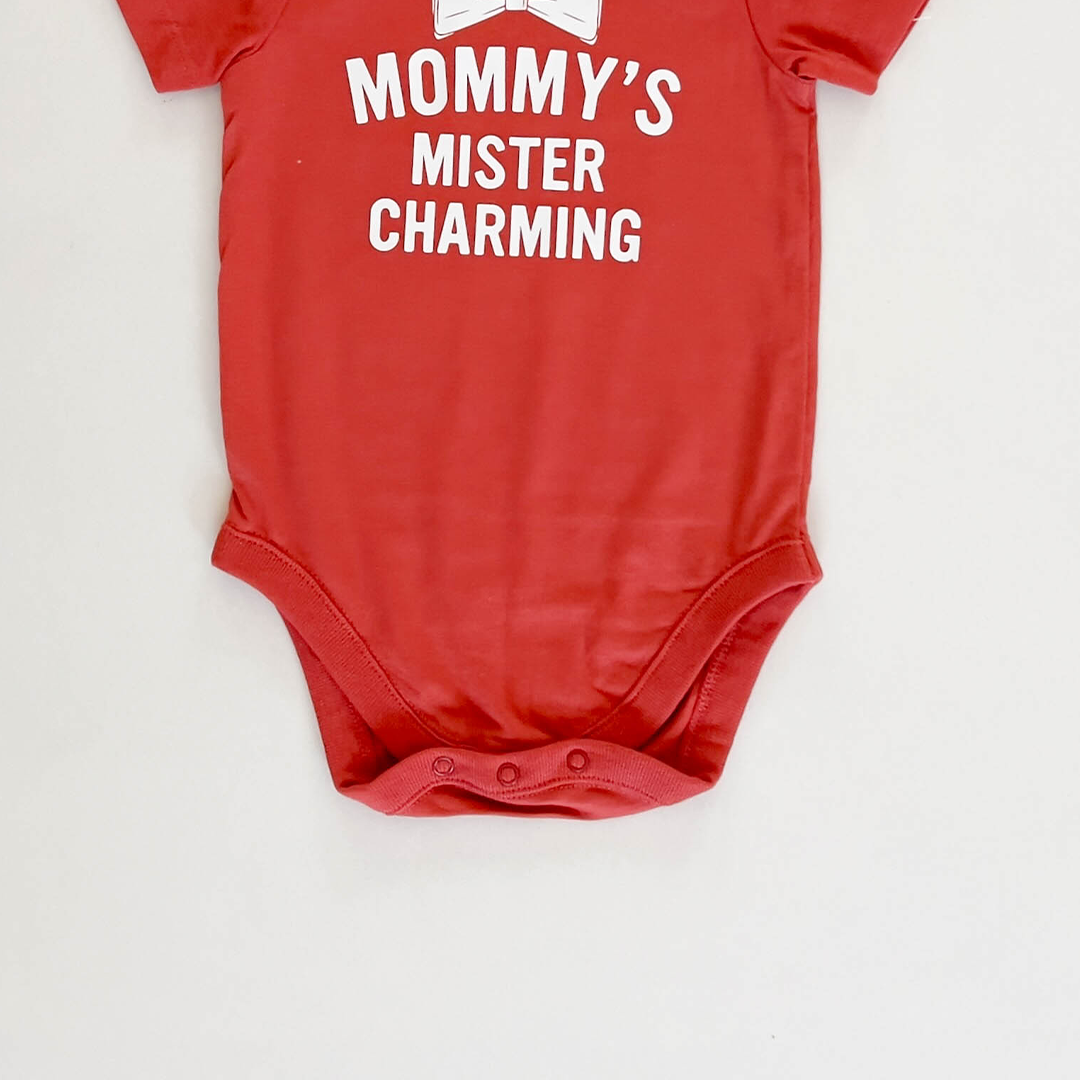 PASTEL RED PRINTED ONESIE
