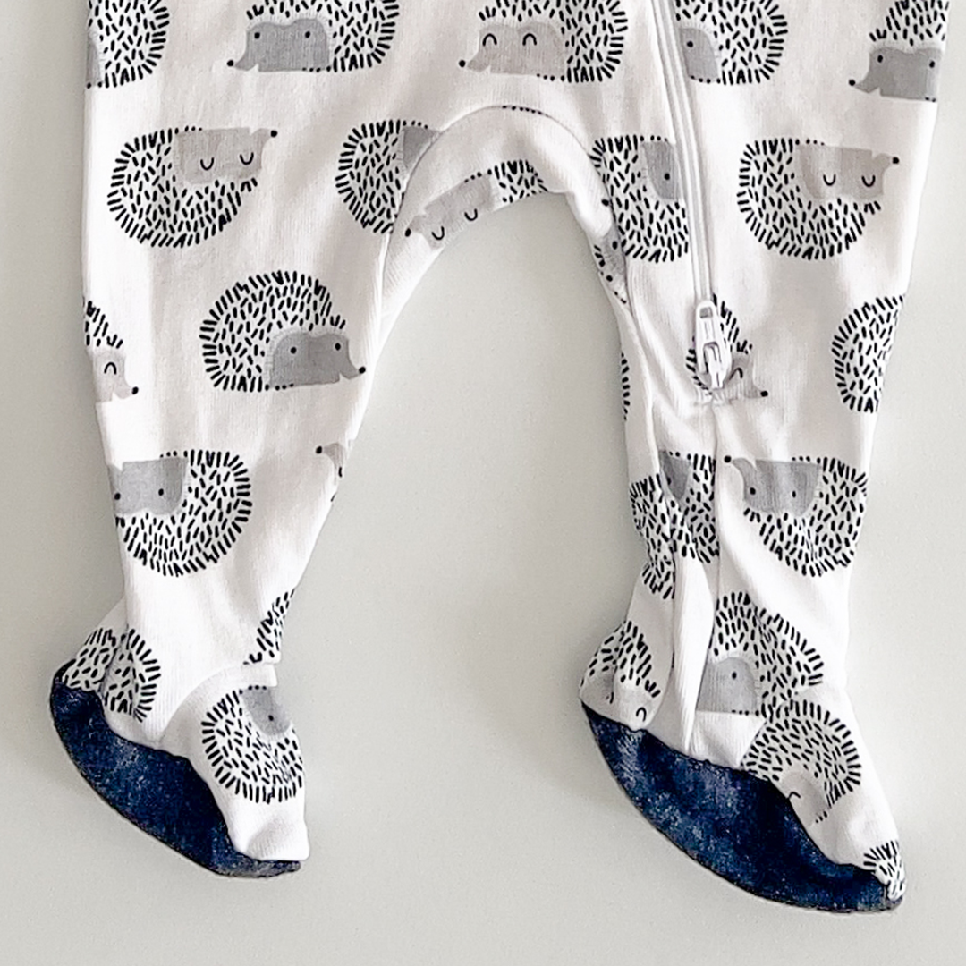 Hedgehog print sleepsuit