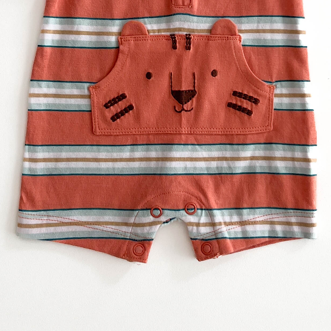 BURNT ORANGE STRIPES TIGER JUMPSUIT