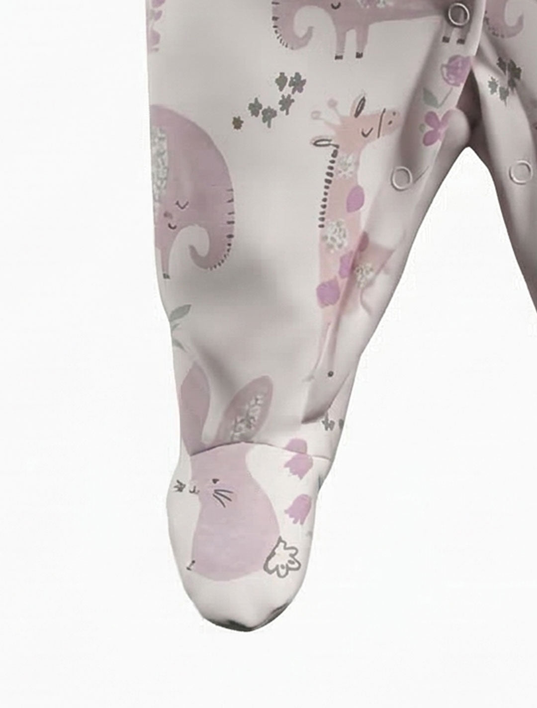 LAVENDER ANIMAL PRINTED SLEEPSUIT
