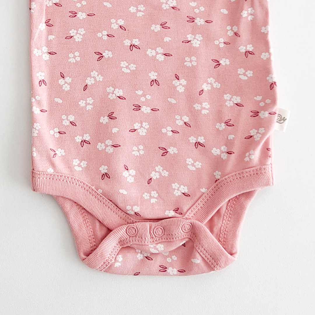 PINK PEACH FLORAL ONESIE