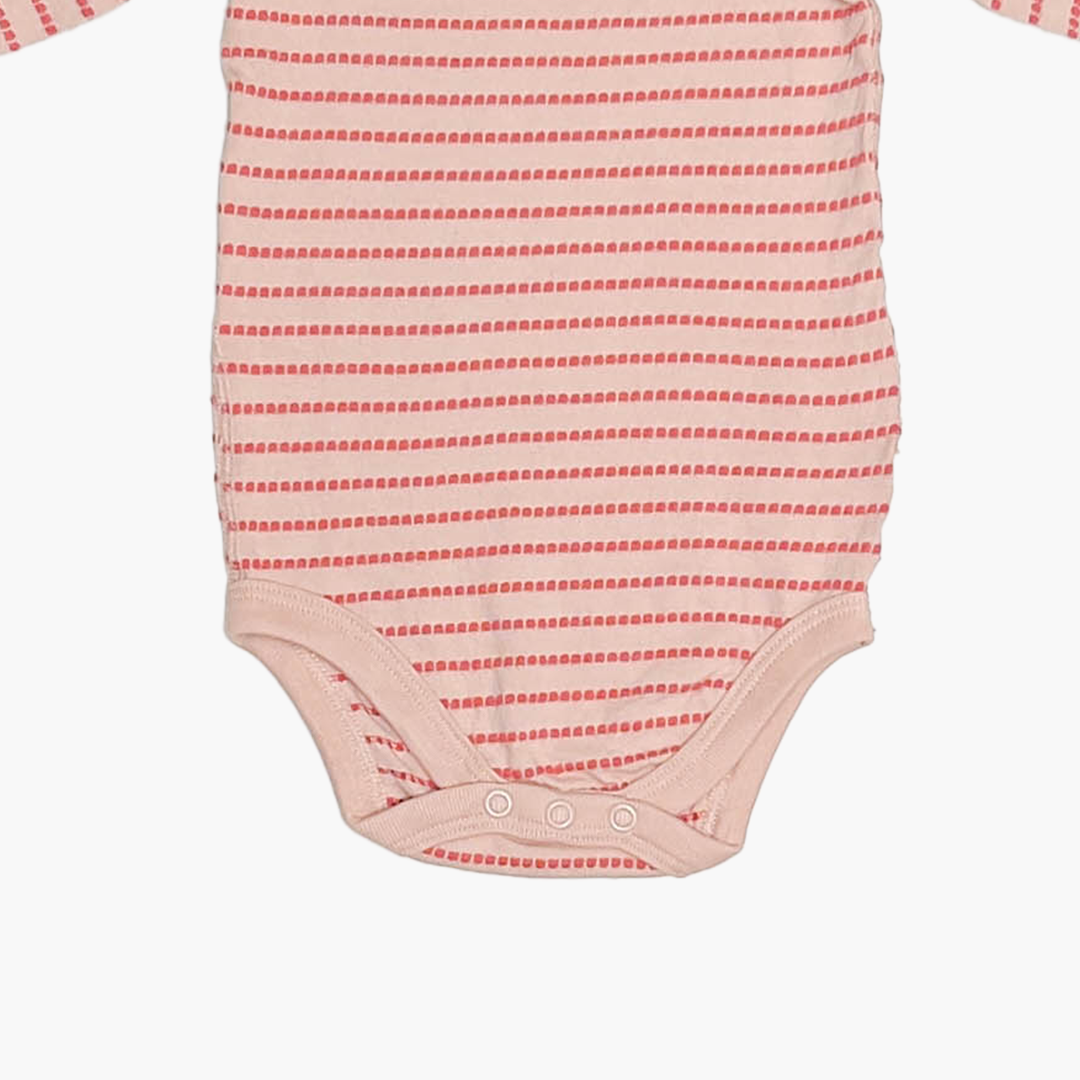 RED PATTERNED STRIPES ONESIE