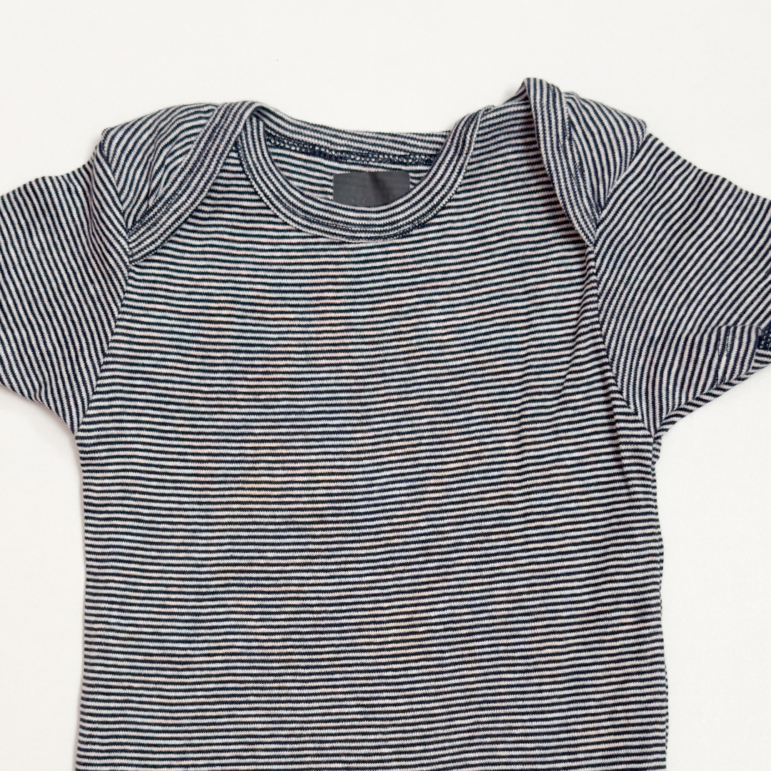 NAVY BLUE STRIPED ONESIE