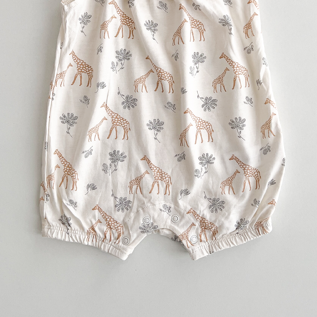 GIRAFFE PRINT WITH RUFFLES JUMPSUIT