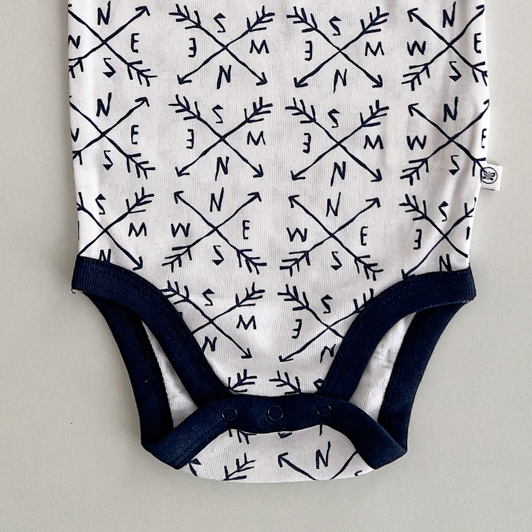 NAVY BLUE PRINT ONESIE