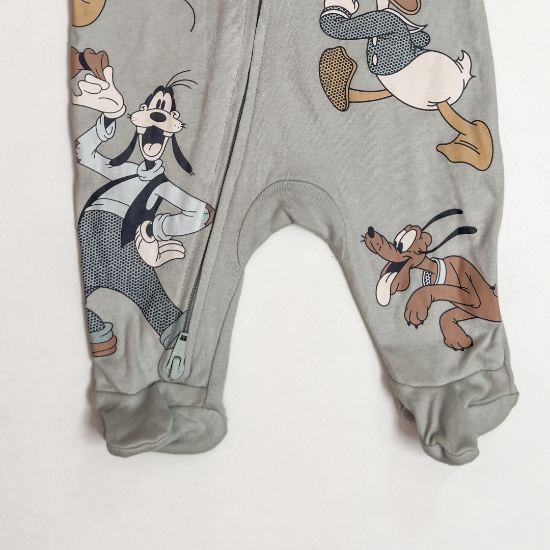 SAGE GREEN MICKEY ZIPPER SLEEPSUIT