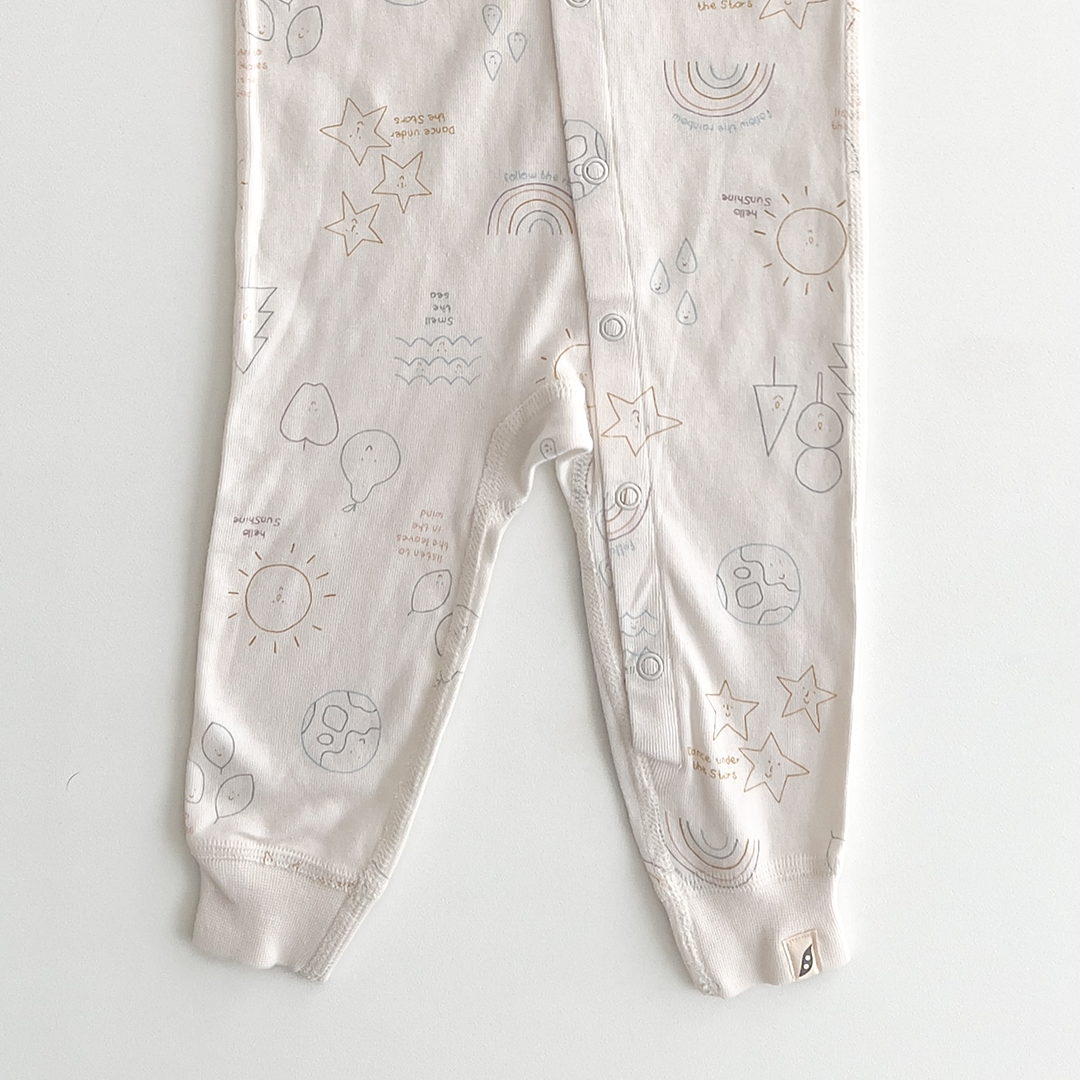 off white patterned romper