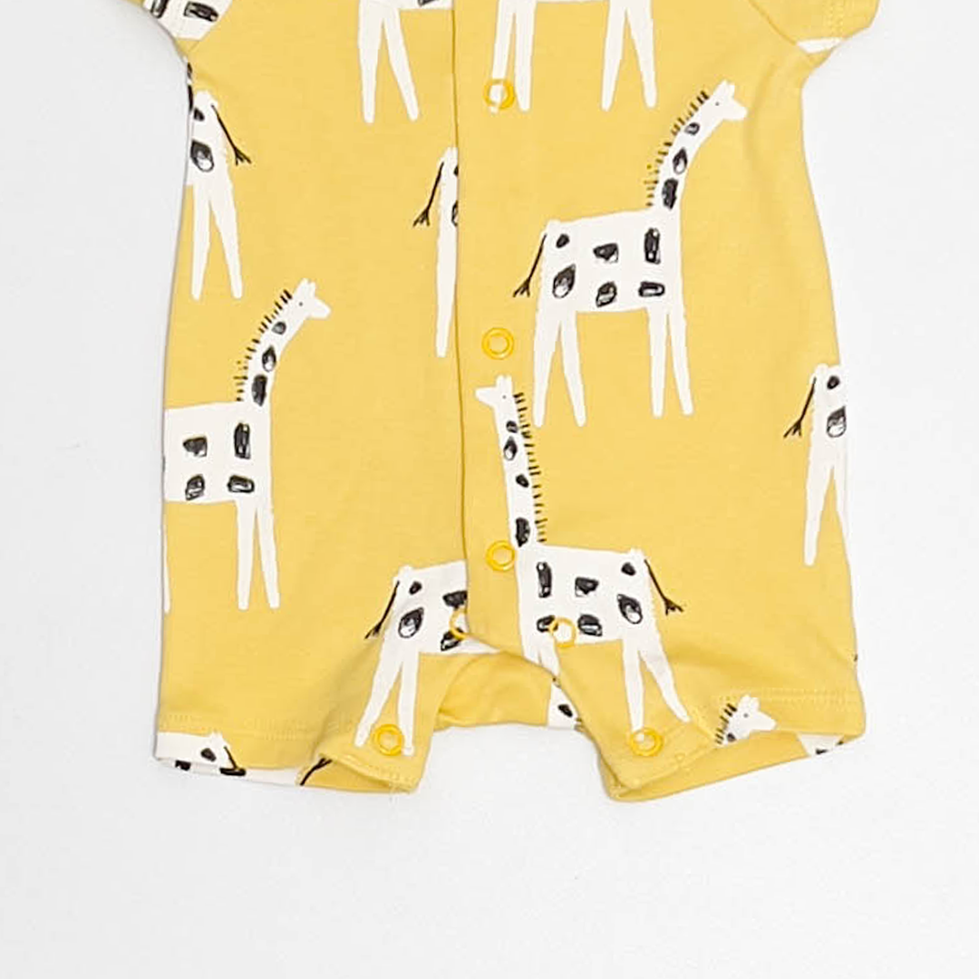 YELLOW GIRAFFE PRINTED JUMPSUIT