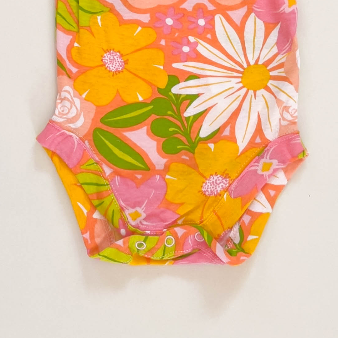 YELLOW FLORAL GIRLS ONESIE