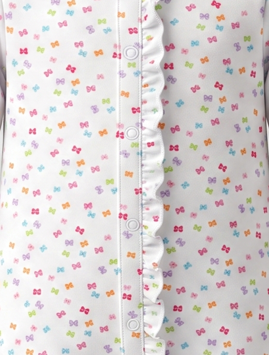 Pink ruffles printed zipper sleepsuit