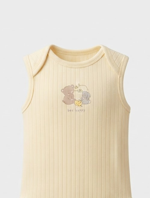 Butter yellow ribbed onesie