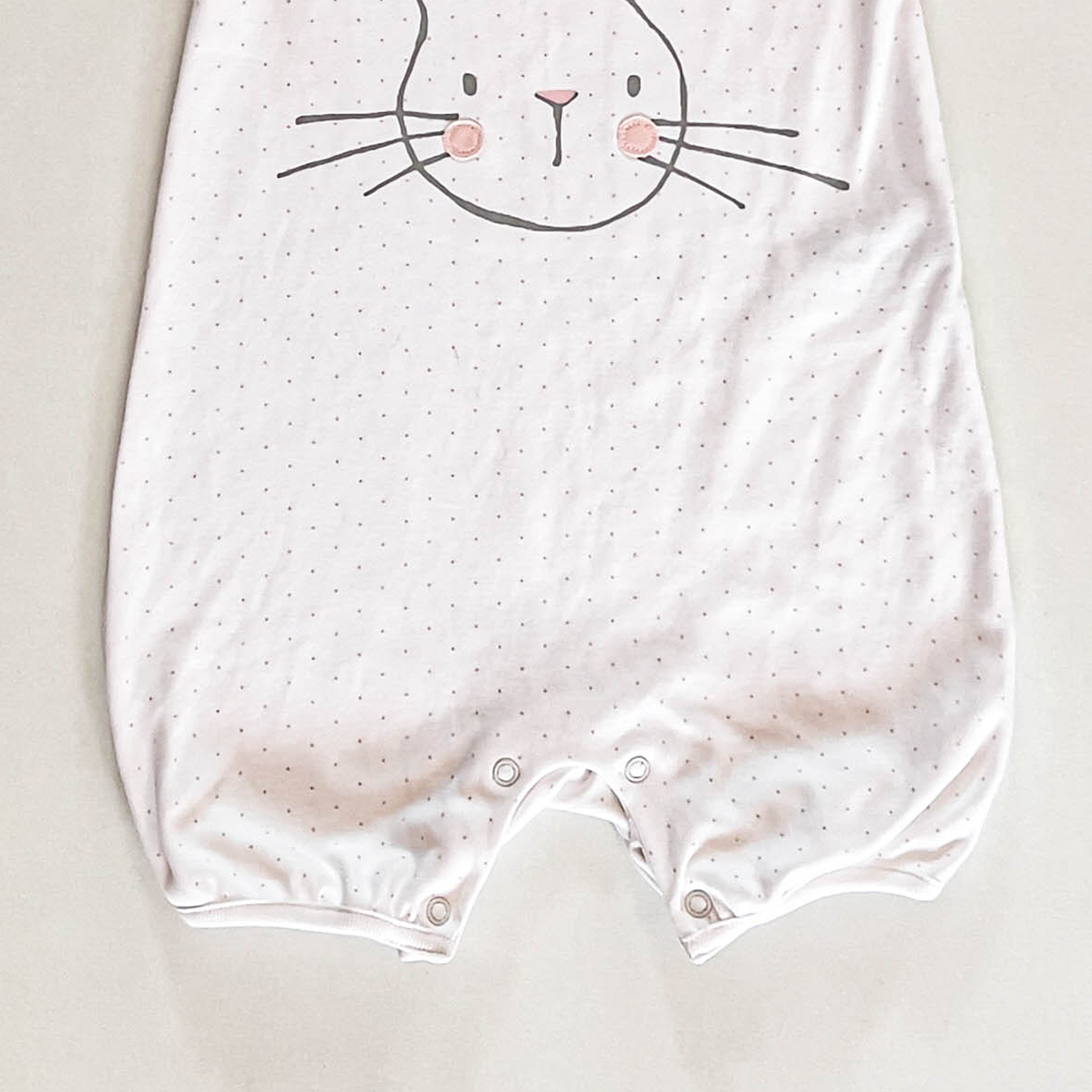 WHITE BUNNY PRINT JUMPSUIT
