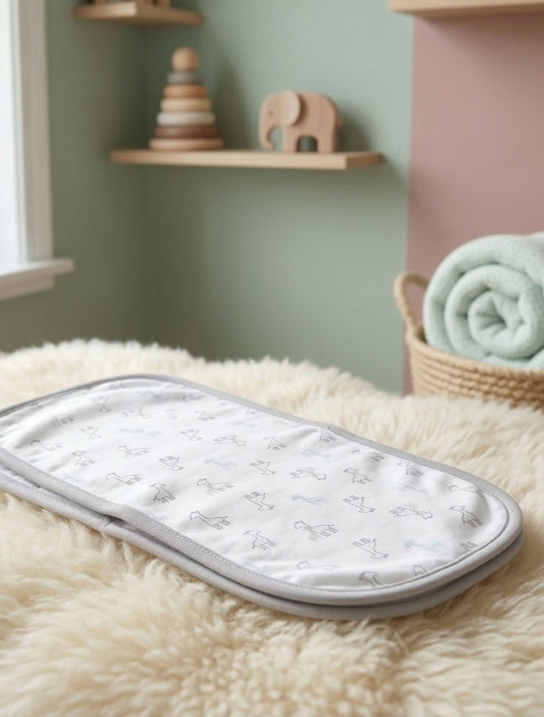 WHITE PRINTED BURP CLOTH