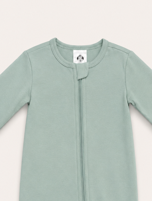 Aqua green zipper sleepsuit