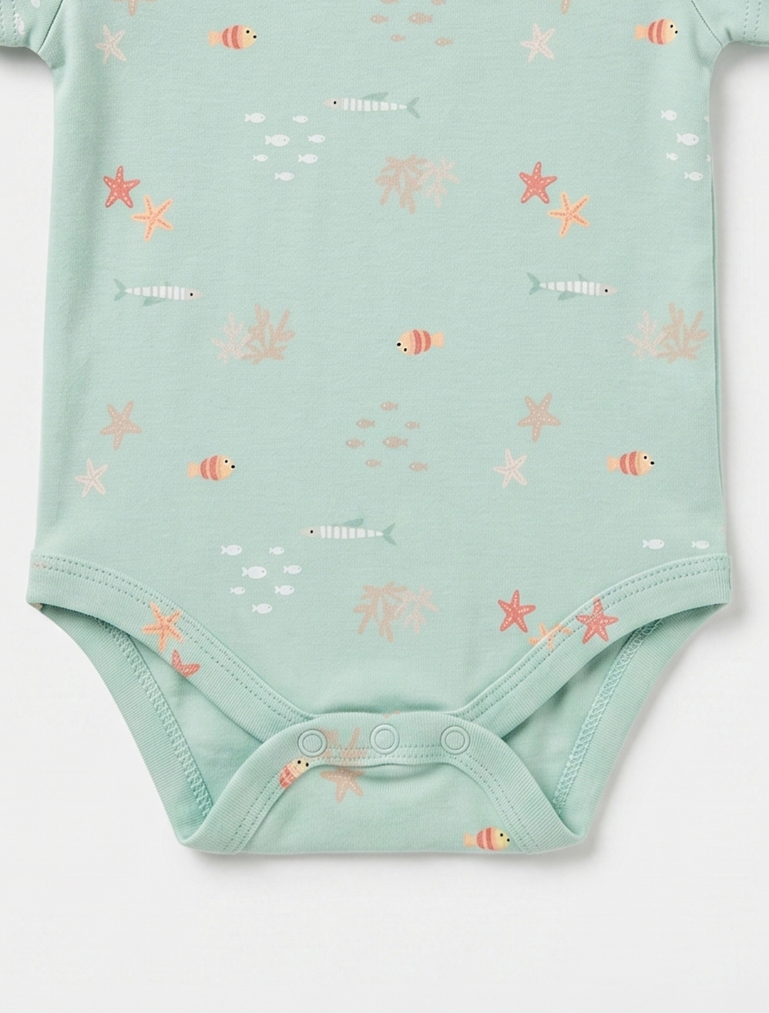 MINT GREEN OCEANS PRINTED ONESIE