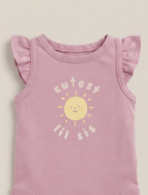Lavender sun print onesie