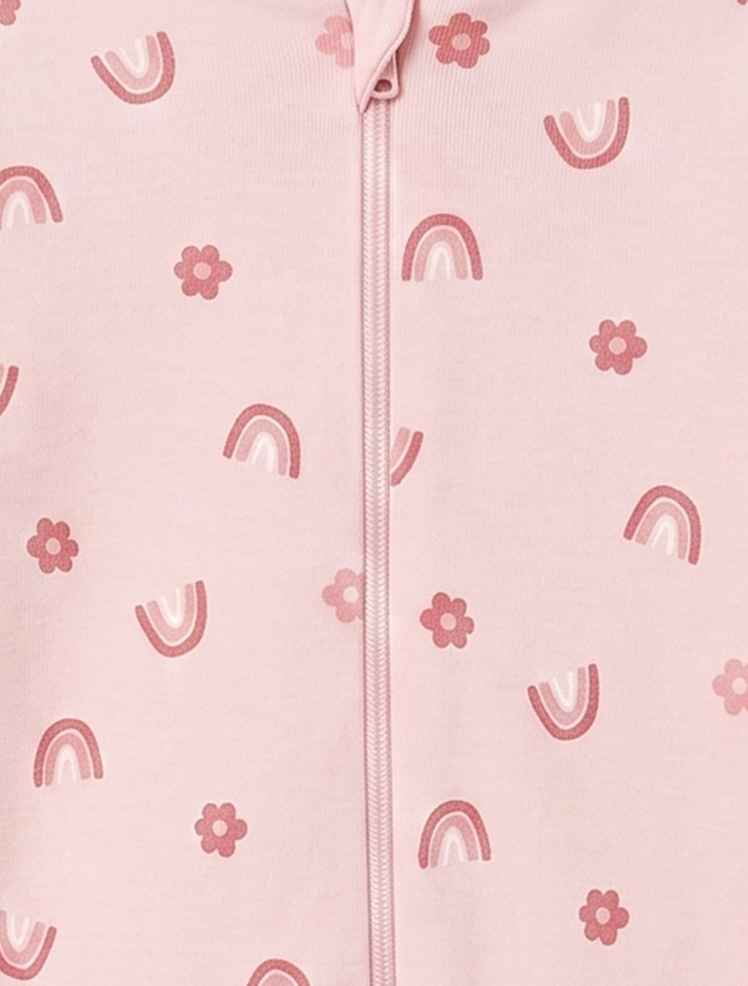 PINK RAINBOW ZIPPER SLEEPSUIT