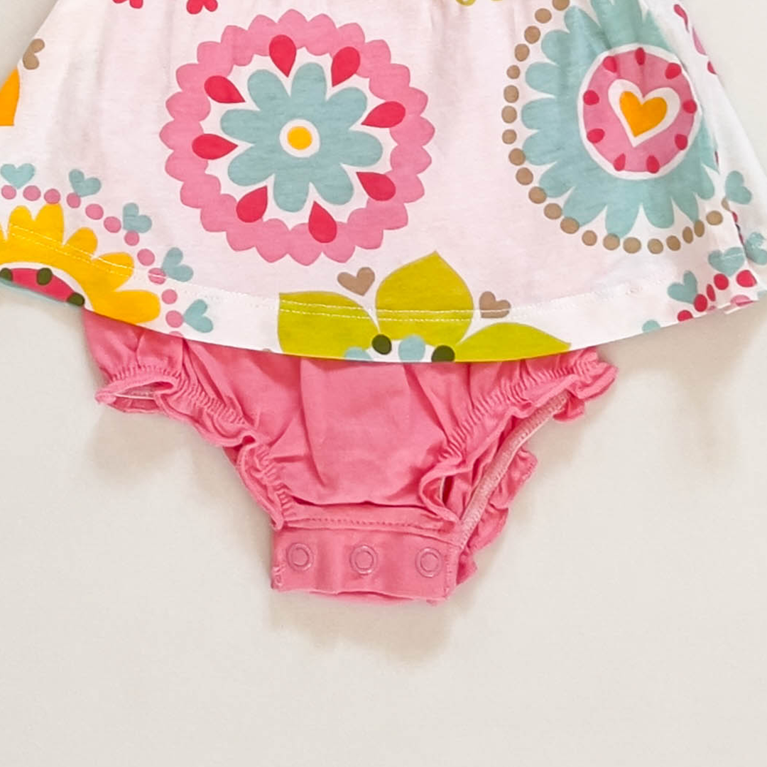 PINK FLORAL GIRLS FORCK
