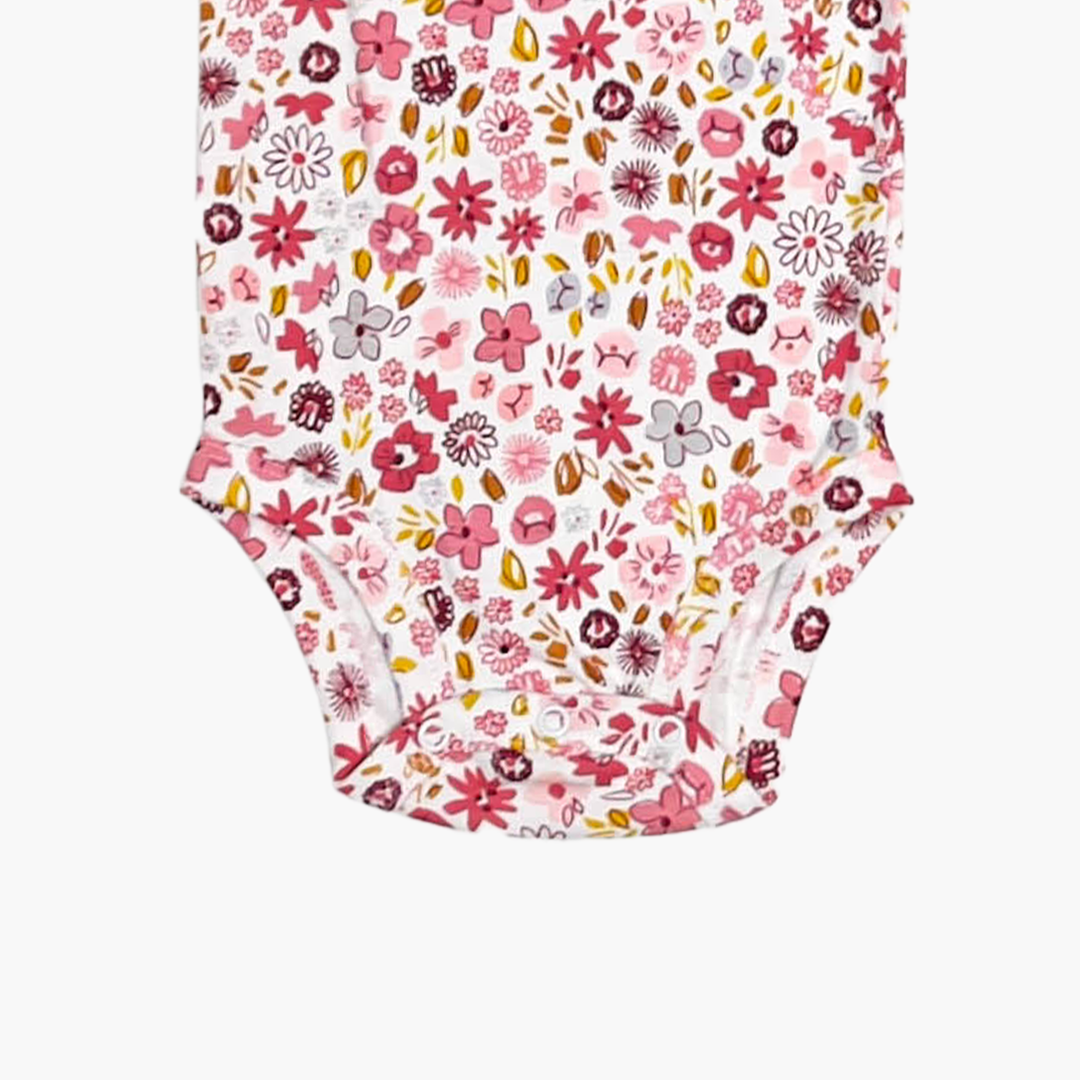 PINK FLORAL PATTERNED ONESIE