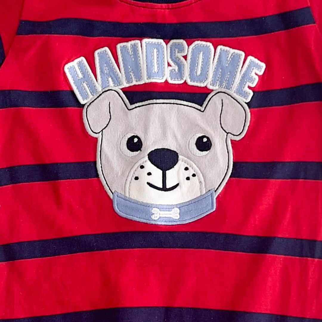 BOYS RED STRIPED JUMPSUIT