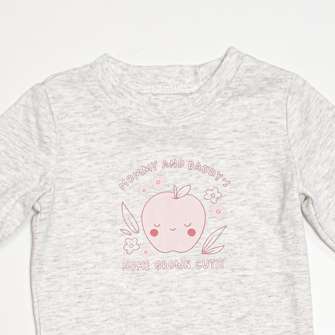 GREY PRINTED FULL SLEEVE ONESIE