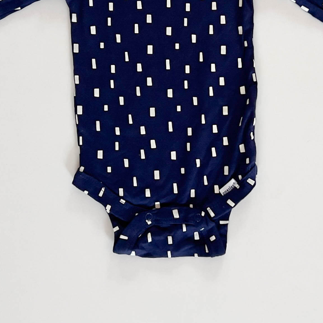 NAVY BLUE PATTERNED ONESIE