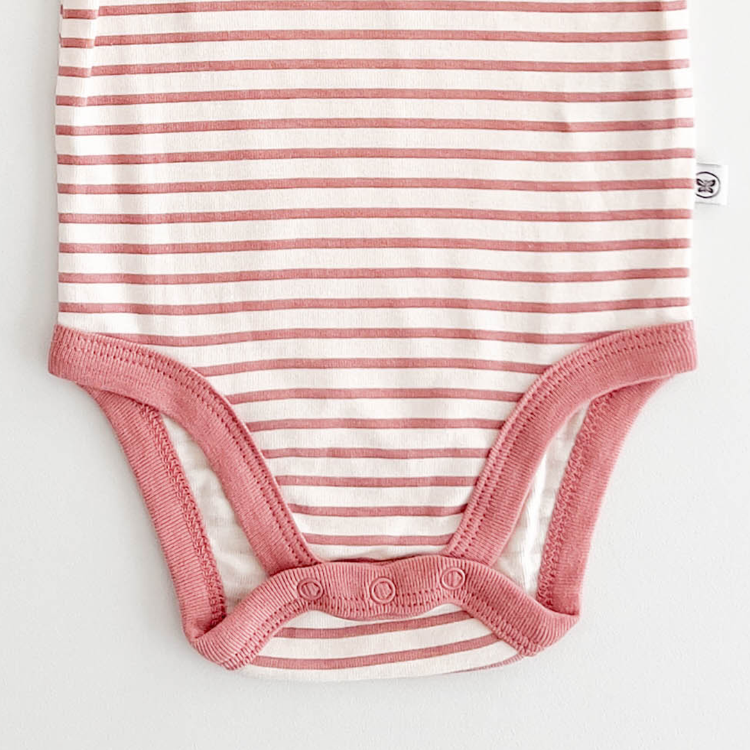 PINK AND WHITE STRIPED ONESIE