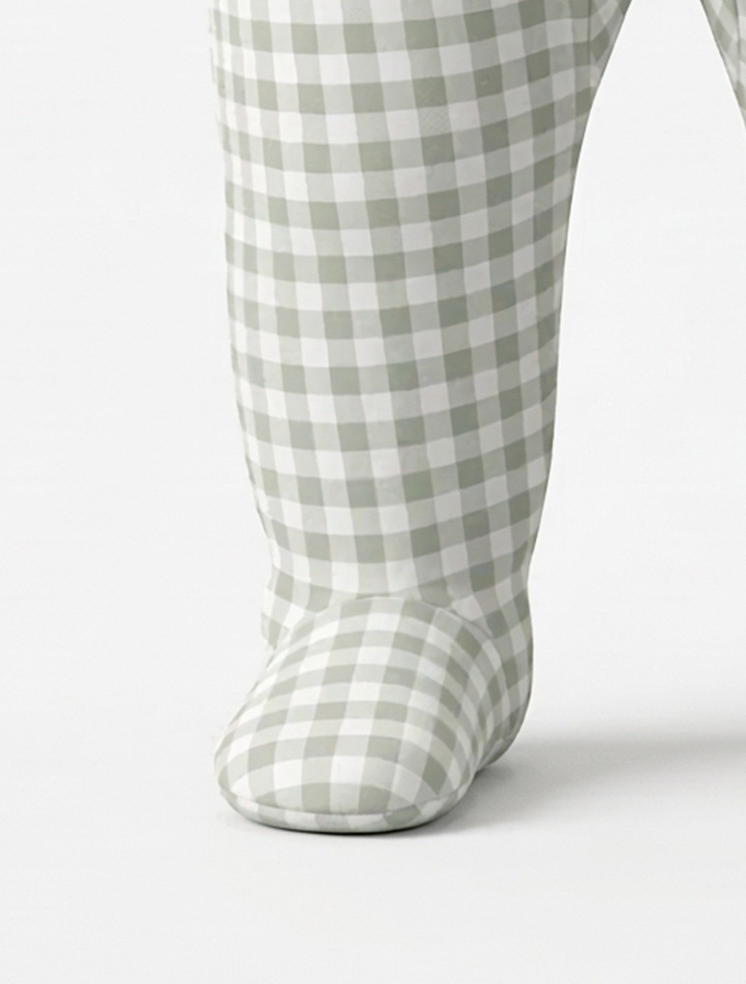 GREEN WHITE CHECK ZIPPER SLEEPSUIT