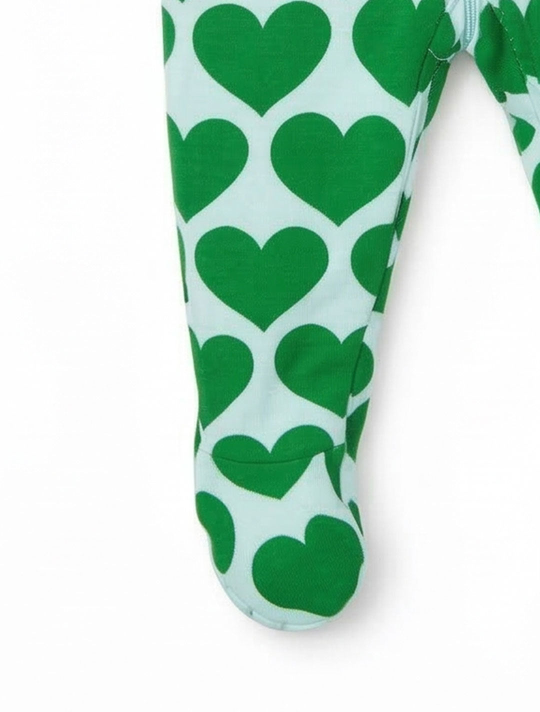 GREEN LOVE ZIPPER SLEEPSUIT